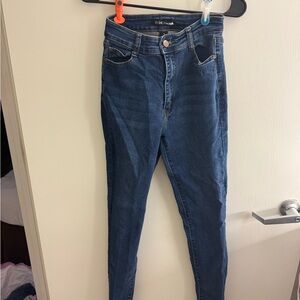 Fashion Nova High Rise Dark Blue Jeans